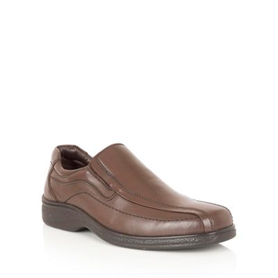 Brown leather 'Hayes' slip on loafers